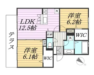 メゾンマグノリア徳住【1階】の間取り