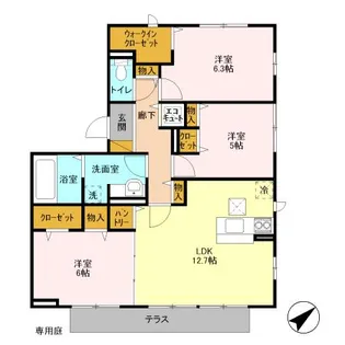 フルール ポワール【2階】の間取り