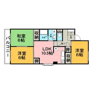 タウンコート丸義【2階】の間取り