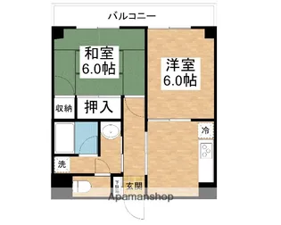 サンハイム原木中山【2階】の間取り