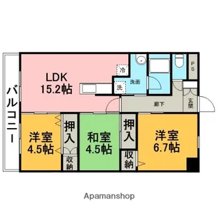 シャルマン・リーヴ【2階】の間取り