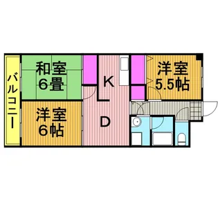 エーヴィゲス市川【6階】の間取り