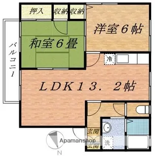 シャルマンハイツ【2階】の間取り