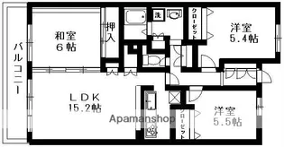 アソシエール西船橋【3階】の間取り