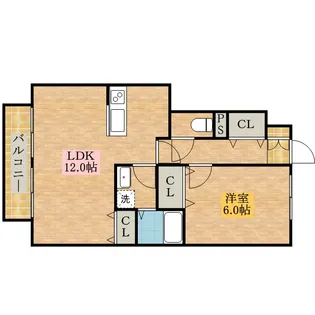 サニーウェル【1階】の間取り