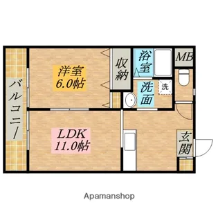 蔵屋マンション第二【1階】の間取り