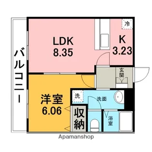 グレイス・ササ【1階】の間取り