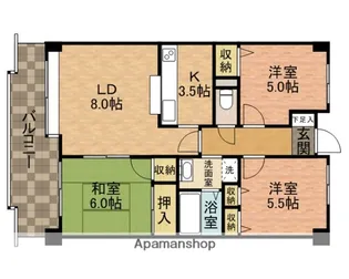 ベルグプレシャデス船橋【1階】の間取り