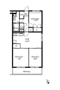 ベルフラット吉野【2階】の間取り