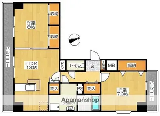 メゾンドソレイユ【2階】の間取り