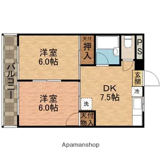 ベルフィーヌ船橋【1階】の間取り