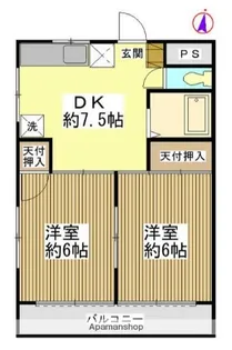 ベルフィーヌ船橋【5階】の間取り