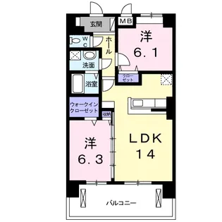 オリーブ コート塚田【5階】の間取り