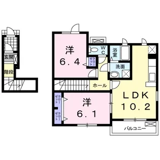 ラ・クラルテ【2階】の間取り