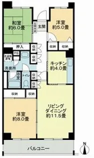 テレパレス船橋三咲A棟【2階】の間取り