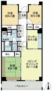 テレパレス船橋三咲A棟【4階】の間取り
