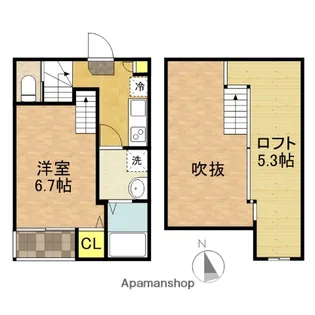 船橋VILLAGE【201号室】の間取り