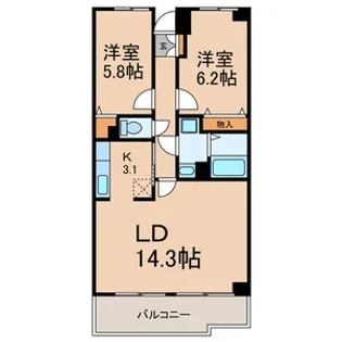 グランシャリオ【107号室号室】の間取り