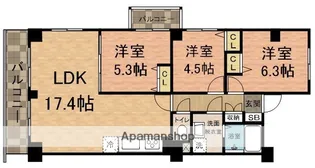 船橋ファミリータウン 1号棟【6階】の間取り