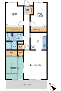 コリンヌ津田沼【0307号室】の間取り