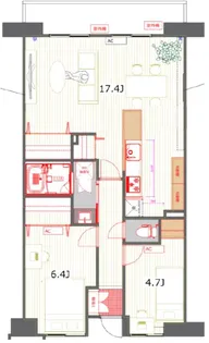 コンフォート津田沼弐番館【0707号室】の間取り