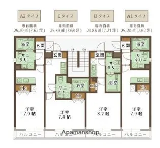 PD.ミプリアメゾン【3階】の間取り