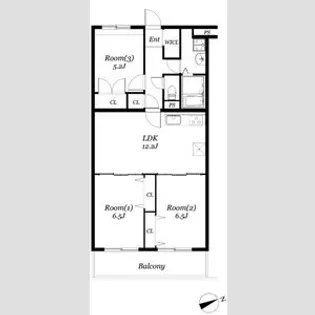 ベルフラット吉野【1階】の間取り