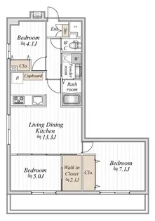 コンフォート津田沼弐番館【0610号室】の間取り