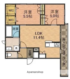 グランベル船橋【2階】の間取り
