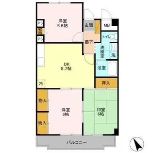 プルミエール西船【1階】の間取り