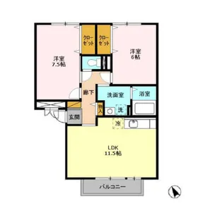 パークサイド 西船 A B【2階】の間取り