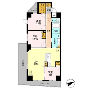 アルメール津田沼【6階】の間取り