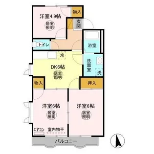 グレース田喜野井 Ⅲ番館【2階】の間取り