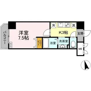アンクレージュ西船橋【5階】の間取り