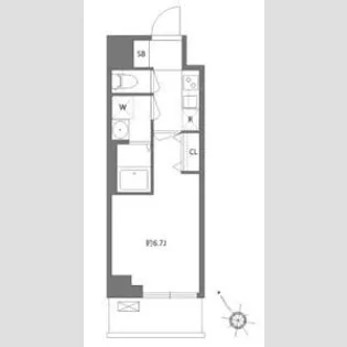 ケイディーエックスレジデンス原木中山【5階】の間取り