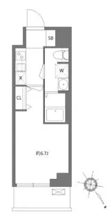 ケイディーエックスレジデンス原木中山【3階】の間取り