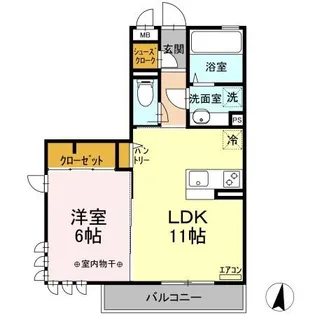 薬円台壱番館 A【3階】の間取り