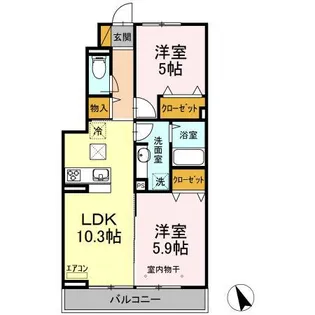 ネオハイツサギヌマII【1階】の間取り