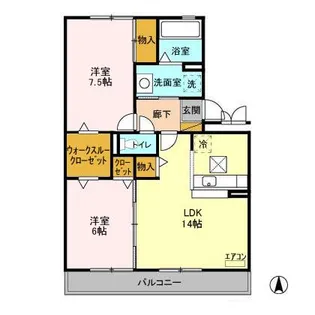 ベルデュール A・B【1階】の間取り