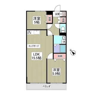 チクマハイツ【1階】の間取り