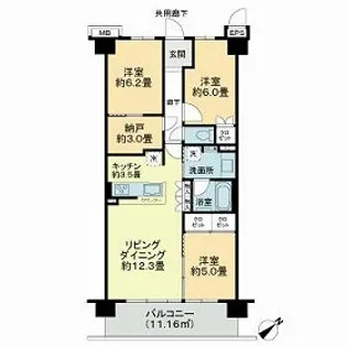 リビオシティ船橋高根台【2階】の間取り