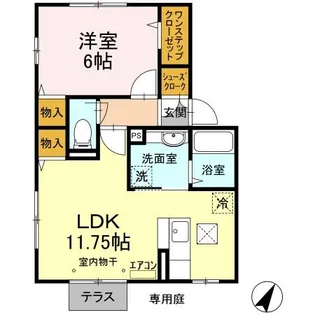 ドゥジェーム三山【1階】の間取り