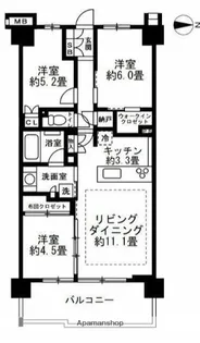 ル・サンク津田沼【6階】の間取り