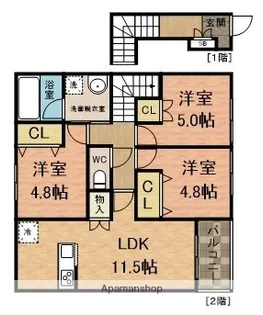 グラース夏見【2階】の間取り