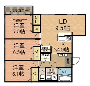 メゾン・ド・サムディ【3階】の間取り