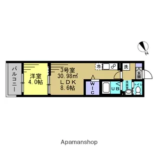 1LDKの間取り画像