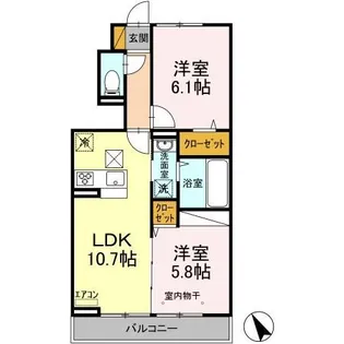 フルールコート【1階】の間取り