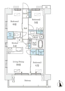 スカイグランデ津田沼【4階】の間取り