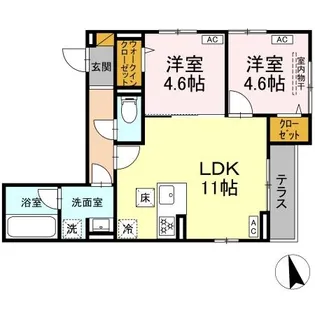 DーZEST【1階】の間取り