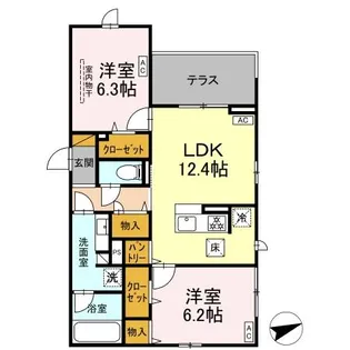 アルカディア東船橋【1階】の間取り